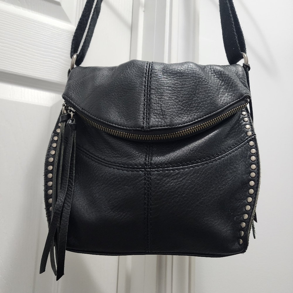 The Sak Silverlake Black Leather Studded Crossbody Bag